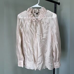 Banana Republic Light Pink Ruffle Blouse